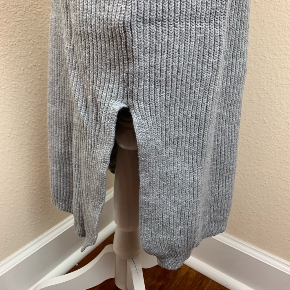 Lulus NWT Sheerah Turtleneck Heather Grey Midi Knit Sweater Dress - Picture 7 of 16